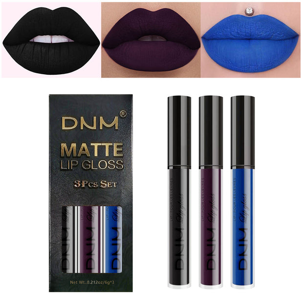 Matte Finish Velvet No Stain On Cup 3 PCs Suit Lip Gloss Liquid Lipstick