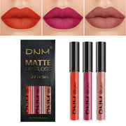 Matte Finish Velvet No Stain On Cup 3 PCs Suit Lip Gloss Liquid Lipstick
