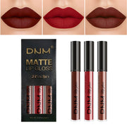 Matte Finish Velvet No Stain On Cup 3 PCs Suit Lip Gloss Liquid Lipstick