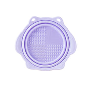 Multi-functional Silicone Makeup Brush Cleaning Folding Bowl Sponge Puff Beauty Tool Makeup Brush  Washing Scrubber Pad Soft Mat Scrubber Box